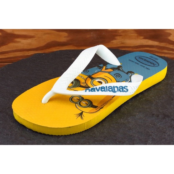 Havaianas Youth Boys Shoes Sz‎ 3-4 M Yellow Synthetic Flip Flop - Picture 1 of 7